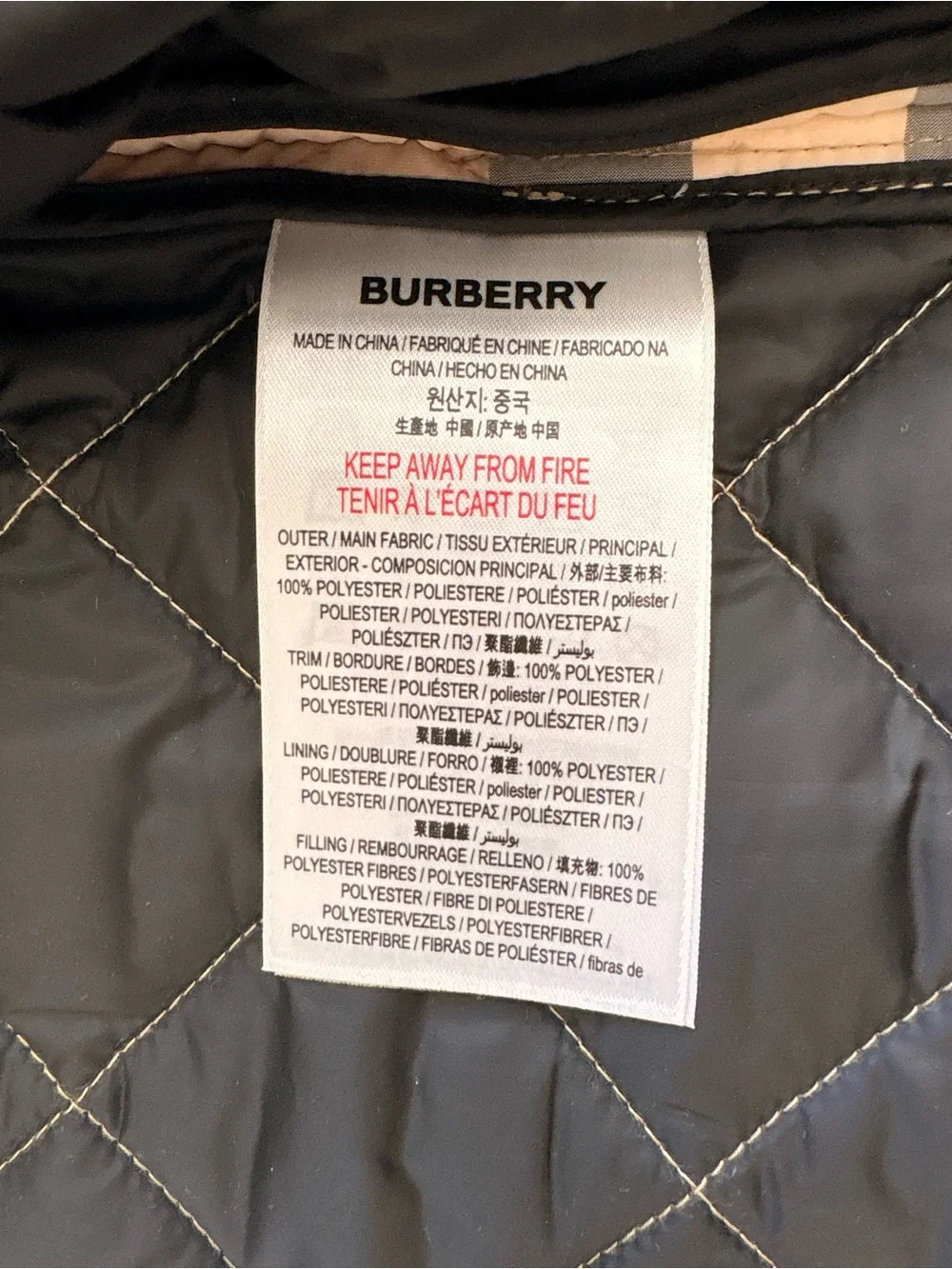Burberry Kids Renfred Check Quilted Jacket